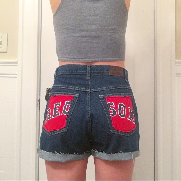 L.L. Bean Pants - Vintage high-waisted cutoffs with Red Sox emblem